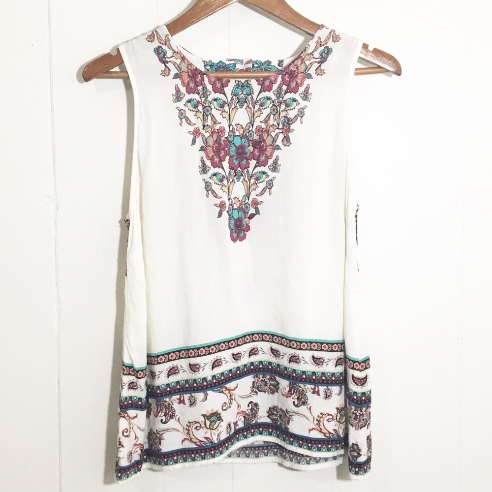 Blu Pepper Boho Tank Blouse With Peephole Back